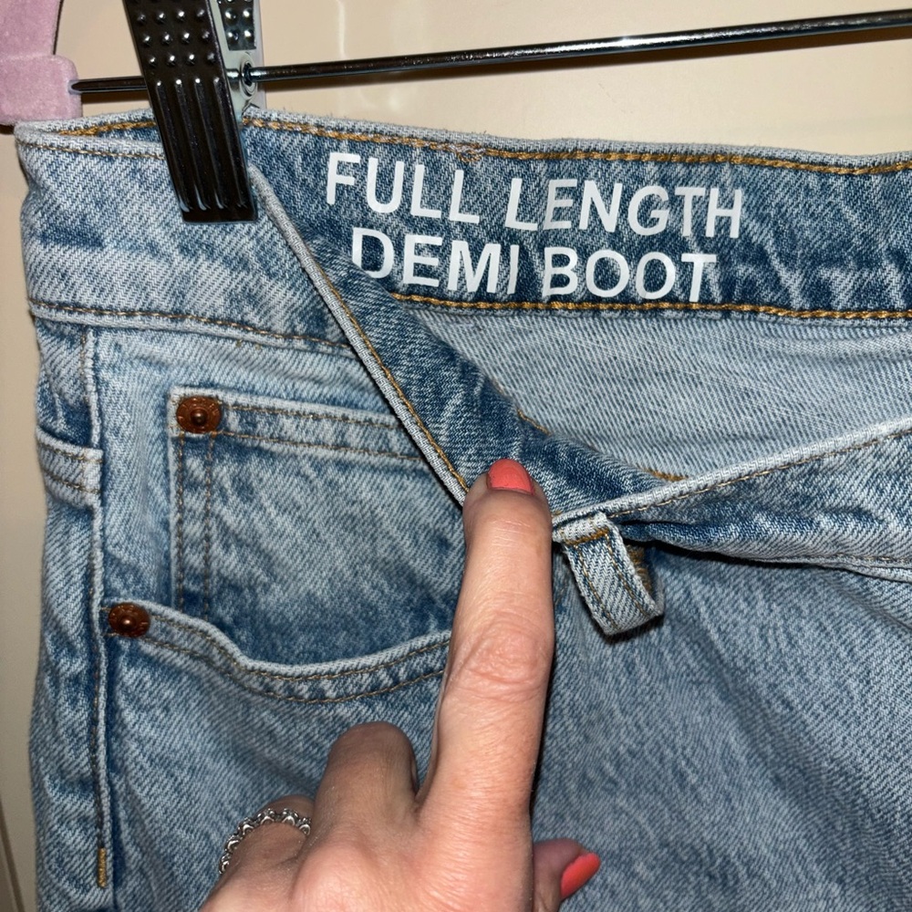 Full Length Demi Boot J Crew Blue Denim Jeans - Picture 2 of 5